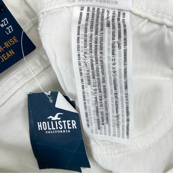 NWT Hollister ULTRA HIGH-RISE WHITE MOM JEANS‎ 5R Distressed - Picture 5 of 5